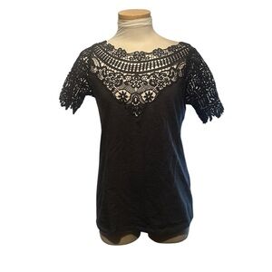 Sundance Gray Lace Detail Tee Size XS